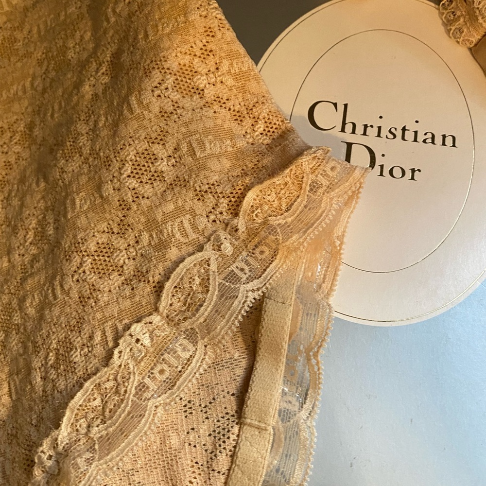 Vintage 70’s-80’s Christian Dior Lace teddy bodysuit with lace garter belt combo - Picture 8 of 11